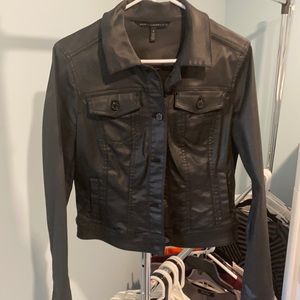 Pleather black crop jacket